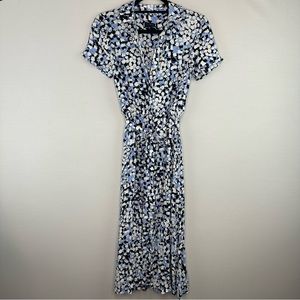 Blue, black, and white abstract Talbots dress